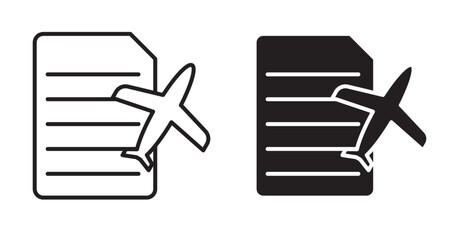 Itinerary icon set flat style. Vector illustration collection.