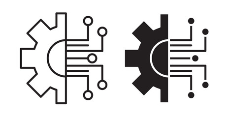 Technology icon set flat style. Vector illustration collection.