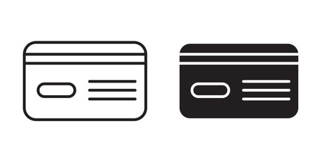 Credit card icon set flat style. Vector illustration collection.