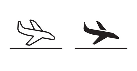 Arrival icon set flat style. Vector illustration collection.