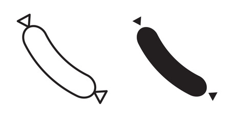 Sausage icon set flat style. Vector illustration collection.