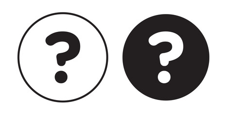 Doubts button icon set flat style. Vector illustration collection.