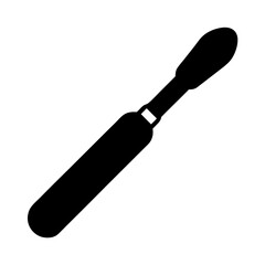 Black Silhouette Illustration of a Scalpel Surgical Instrument for Medical Use