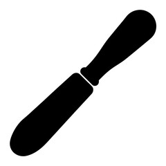 Black silhouette illustration of a kitchen spatula tool for cooking preparation