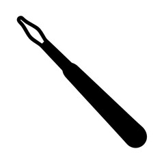 Black and white illustration of a dental scaler instrument for scaling teeth