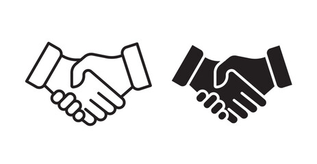 Obraz premium Handshake icon set flat style. Vector illustration collection.