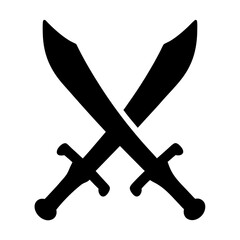 Two Black Scimitars Crossed, Depicting Swordsmanship, Valor, and Potential Conflict