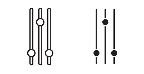 Equalizer icon set flat style. Vector illustration collection.