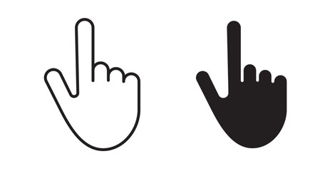 Fototapeta premium Hand pointer icon set flat style. Vector illustration collection.