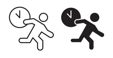 Busy icon set flat style. Vector illustration collection.