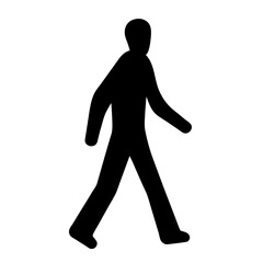 Silhouette of a person walking, symbolizing pedestrian traffic and crosswalk safety