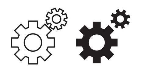 Gears icon set flat style. Vector illustration collection.