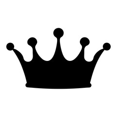 Elegant black silhouette of a royal crown with rounded finials, royalty design
