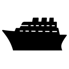 Silhouette of a luxurious cruise ship perfect for vacation adventures at sea