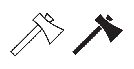 Axe icon set flat style. Vector illustration collection.