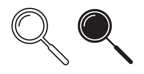 Loupe icon set flat style. Vector illustration collection.