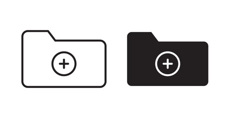 Create folder icon set flat style. Vector illustration collection.