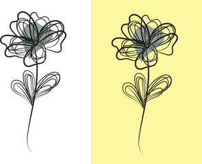 Vibrant Single Flower Design in Red Green Blue Yellow and Cyan Created with Adobe Illustrator Perfect for Floral Prints Invitations and Greeting Cards