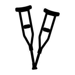 Simple illustration of two forearm crutches for injury recovery or disability