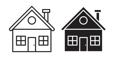 House icon set flat style. Vector illustration collection.