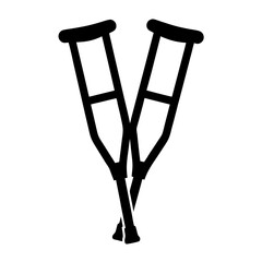 A pair of crutches, symbolizing mobility assistance and medical recovery