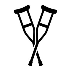 A pair of crutches crossed for assistance with walking and mobility
