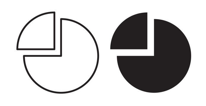 Pie chart icon set flat style. Vector illustration collection.