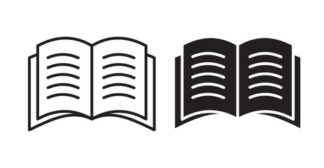 open book icon set flat style. Vector illustration collection.