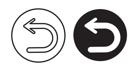 Undo icon set flat style. Vector illustration collection.