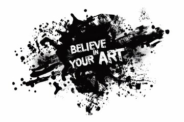 Obraz premium BELIEVE IN YOUR ART! graffiti lettering, typography handwriting font, spray wall art text design