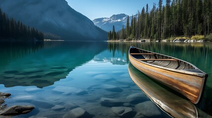 Canoe on Serene Lake.