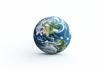 Fototapeta premium Image of Planet Earth on White Background – Isolated Globe for Educational, Environmental, and Scientific Use