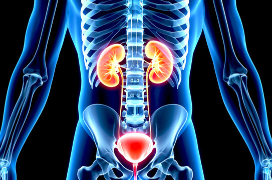 Human Urinary System Kidneys with urinary Bladder system Anatomy 