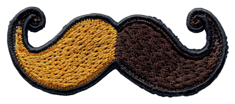 PNG Moustache embroidered accessories accessory mustache.