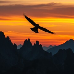 Naklejka premium Ember Wings, Mountain's Embrace