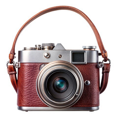 Retro film camera with leather strap