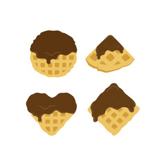 Waffle logo illustration. Waffle logo with chocolate coating