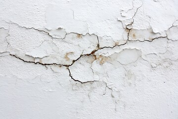 Fototapeta premium White plaster wall with fine cracks and dry finish 