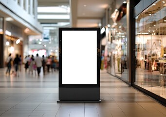 Blank digital billboard in a shopping mall