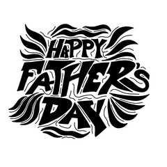 Hand drawn happy father's day vector lettering on white background. Sketch style father's day greeting