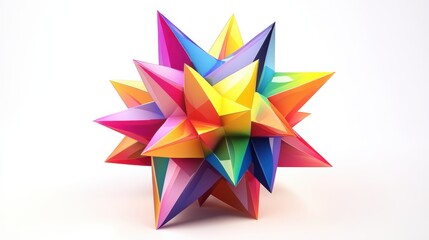 Colorful geometric shape against a white background.