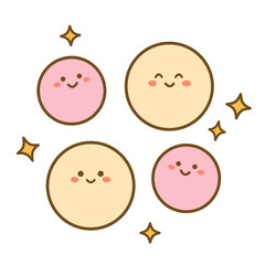 かわいい善玉菌のイラスト　線画