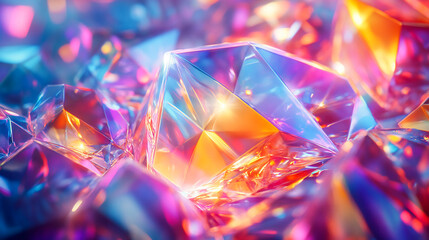 Crystal rainbow prism light effect. Background overlay pattern design