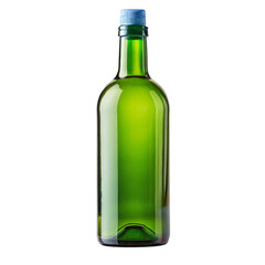 Green glass wine bottle with cork