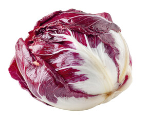 Fresh red radicchio for healthy meals and salad recipes, cut out transparent