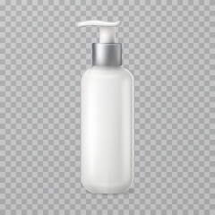 Realistic 3D pump bottle cosmetic container mockup