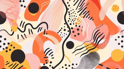 Vibrant Memphis Design: Pop Art Pattern Background Illustration Collection – Bold Geometric Shapes, Retro 80s Aesthetic, Colorful Abstract Textures for Modern Graphic Design Projects