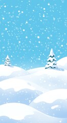 Winter's Gentle Embrace: A Digital Snowscape