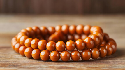 Amber Beads: Smooth, Polished Wood