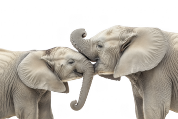 Elephants Touching Trunks